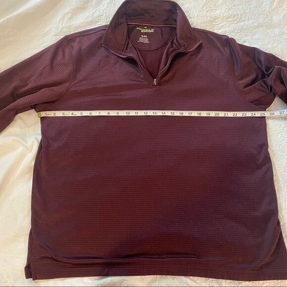 Haggar Heathered Burgundy Quarter Zip Pullover Sweatshirt sz XL - Picture 5 of 7